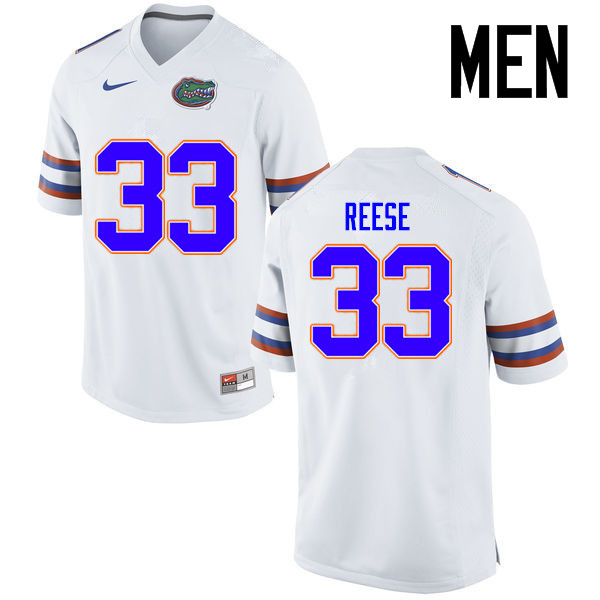 Men Florida Gators #33 David Reese College Football Jerseys Sale-White - Click Image to Close